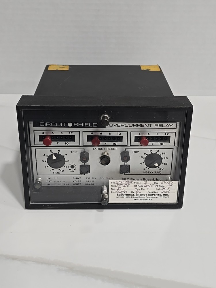 ITE Brown Boveri 51E Circuit Shield Overcurrent Relay 223T3391 24VDC 50/60Hz BBC