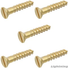 #5 x 7/8″ Solid Brass Flat Head Slotted Wood Screw Qty 100