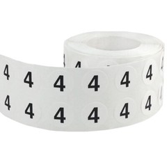 White with Black Number Stickers | 0.5″ Inch Round | 1000 Pack | Pick from 0-20