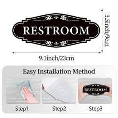 Restroom Sign for Business and Home，Self-adhesive Unisex 9IN,