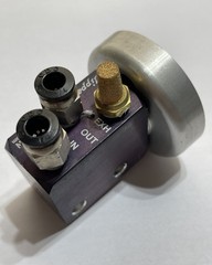 Clippard PB-1-GN 3-Way Palm Button Valve w/ Fittings & Exh Filter