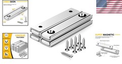 Magnets Strong Neodymium Rectangular Magnetic Bar 4Pack Wall Mounting
