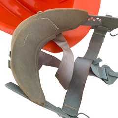 Vtg US Navy Officer E D Bullard Co Orange Hard Hat Adjustable USA