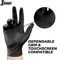 Professional Black Nitrile Gloves, Disposable – 100 Count for Cooking & Cleaning