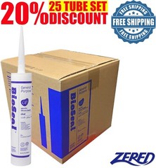 LOT SALE-BioSeal Silicone Caulk Sealant Ge neral Purpose 10.1oz – Clear 25 Tube