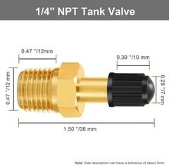 1/4″ NPT Tank Valve, Anti-Corrosion Brass Schrader Valve with 1/4″ Male NPT,U…