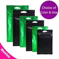 Multi-Size Glossy Clear Front Matte Color Back Foil Zip Lock Bag w/ Hang Hole M