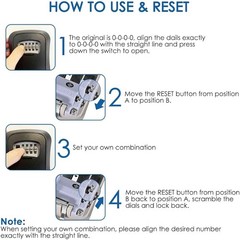Key Lock Box Combination 4 Digits, Aluminum Alloy Lockbox, Metal Waterproof