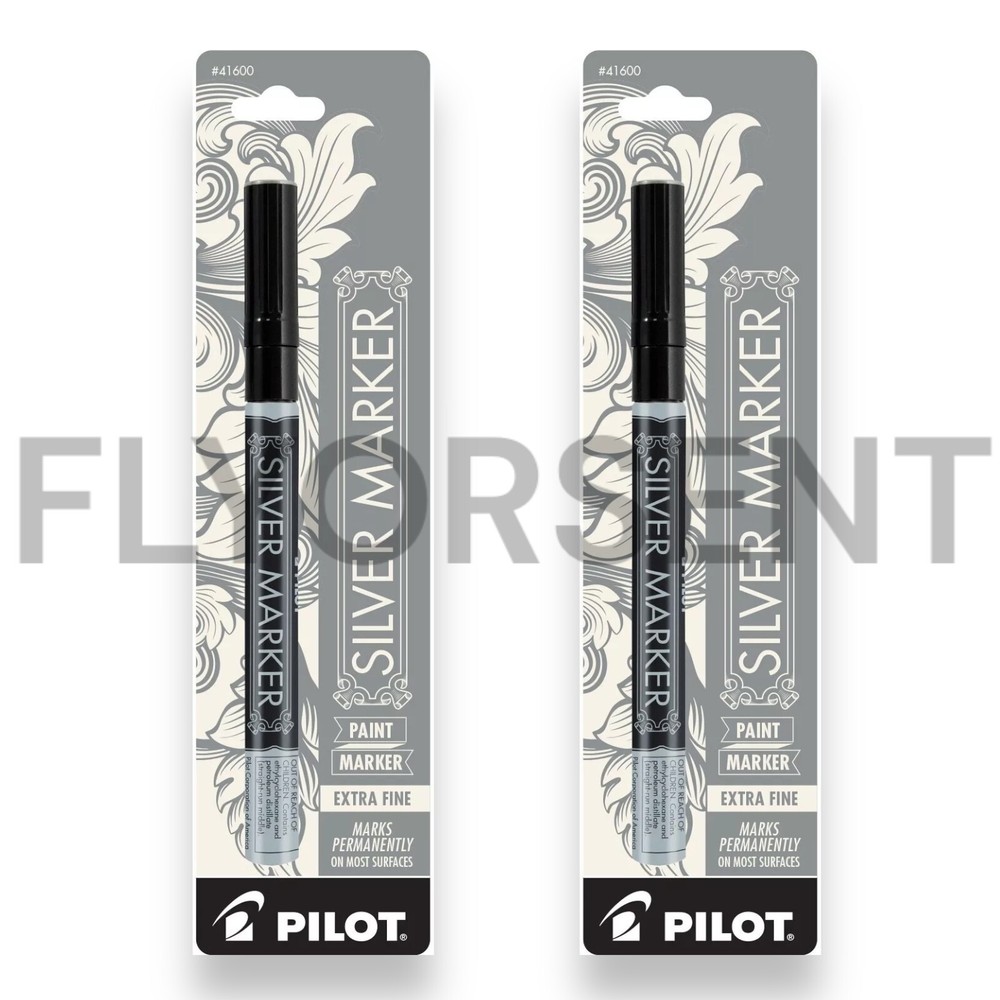 PACK OF 2 PILOT 41600 Silver Metallic Extra Fine Point Marker Pen