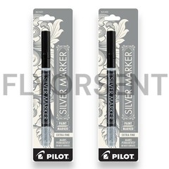PACK OF 2 PILOT 41600 Silver Metallic Extra Fine Point Marker Pen