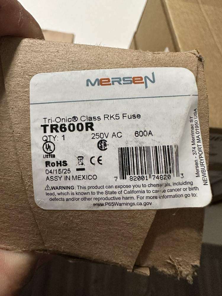 Mersen TR600R. 600A Electrical Fuse 250v, Class RK5
