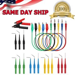 22Pcs Automotive Back Probe Kit Multimeter Test Leads Alligator Clips Wire Tool