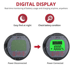Battery Monitor with Shunt 8-120V 0-500A Voltmeter Ammeter, Voltage Current Mete