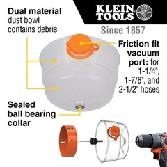 Klein Tools 31101 Collapsible Hole Saw Dust Bowl, Ideal for Overhead White