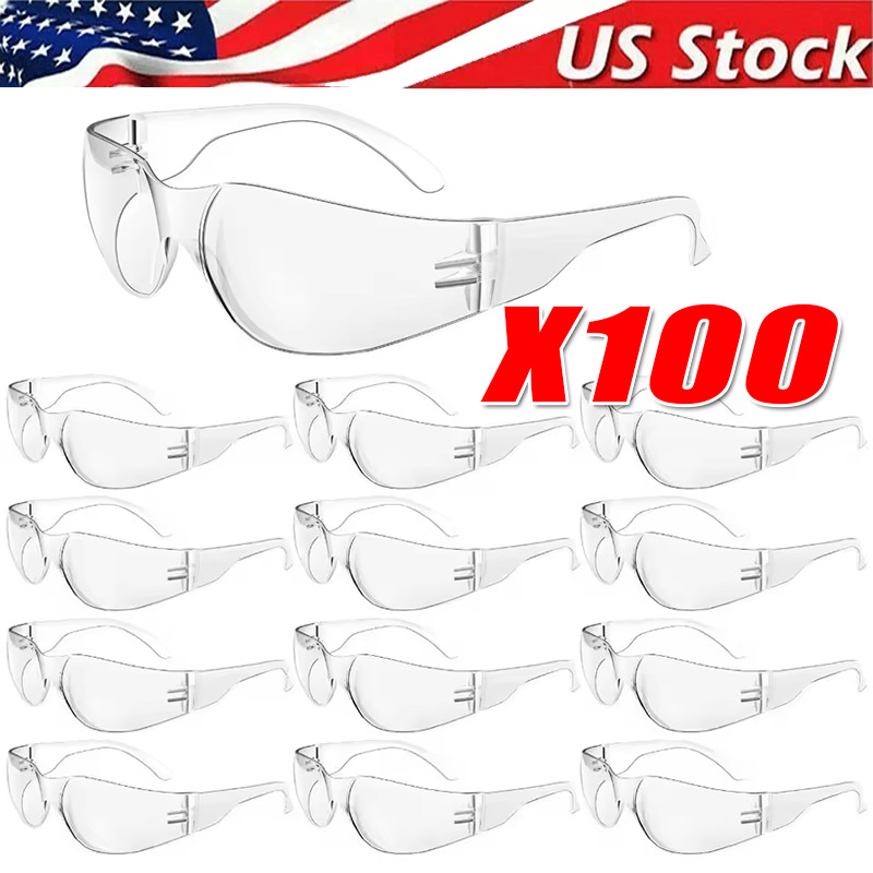 Protective Safety Glasses Clear Lens lot Eyewear Anti Scratch Work UV US wholesa