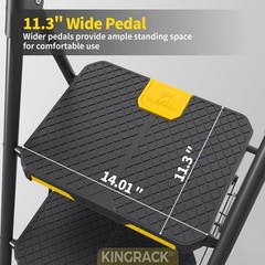 4 Step Ladder, Sturdy Steel Step Stool with Safe-Lock Design,Handrail, Anti-Slip