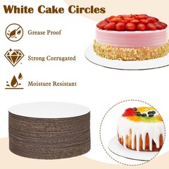 PercyEffie 100 Pack 6 Inch Cake Board Bulk, Round Boards 6 Inches, White