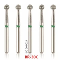 50 Pcs/Pack Dental High Speed Friction Grip Round Ball End Taper FG Diamond Burs