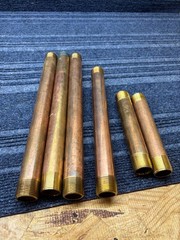 6 Pack 3/4″ Male NPT Threaded Different Lengths Red Brass Pipe Nipples (O1)