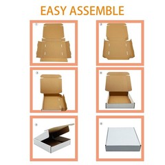 8x8x2 Inches Shipping Boxes Set of 25,White Corrugated Mailing Cardboard Box …