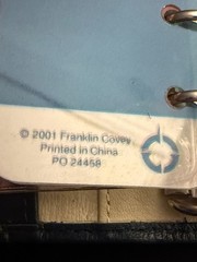 Franklin Covey Anna Pocket Snap Binder Blue Nappa Leather 6X3.5 Planner #59363