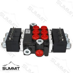 Hydraulic Monoblock Directional Solenoid Control Valve 3 Spool, 13 GPM w/ Switch