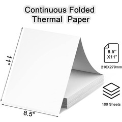 200 Sheets Thermal Printer Paper 8.5 x 11 Inches Multi-Type Kit (100 Folded &…