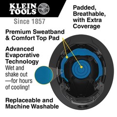 Klein Tools 60626 Vented Full Brim KARBN Hard Hat Type 1 Class C 4-Point