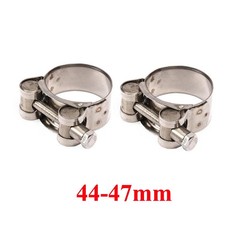 2X T-Bolt Stainless Steel Heavy Duty Motorcycle Exhaust Hose Pipe Muffler Clamp