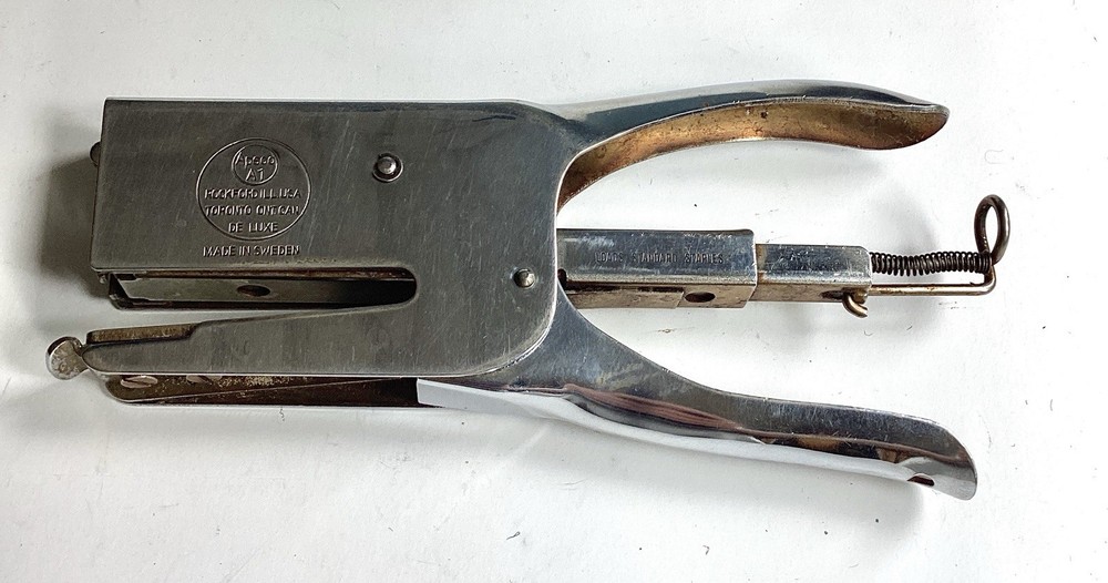 Vintage Apsco A1 Plier Stapler Made in Sweden Heavy Duty Tested-Works Great