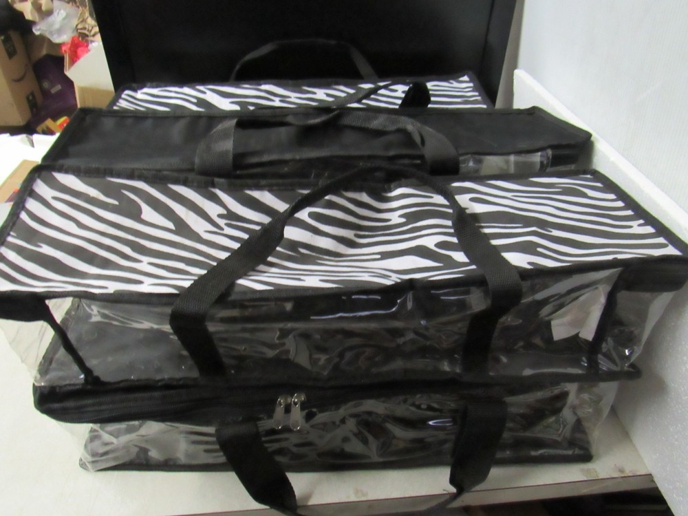 Lot of 6 Under Bed Zip Up Soft Plastic Cd Storage Cases 48 Ct.