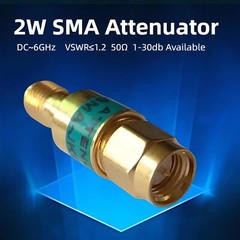 2 Watt 15dB SMA Type Fixed Damper – 2W RF Fixed Attenuator SMA Plug 6Ghz