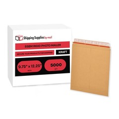 9.75 x 12.25 Kraft Rigid Photo Shipping Flats Slef Seal Envelopes Mailers 5000