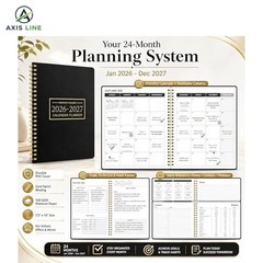 2026-2027 Monthly Planner 2 Year Spiral Agenda Calendar Goals Notes 7.5×10