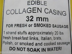 *EASY* to use Sausage Casings. 32 mm for 40 lbs of meat. Beef Collagen product