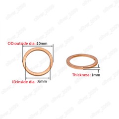 99.9% Pure Copper Ring Seals and Gaskets DIN7603 M6 M8 M10 M12 M13 M14 M16 M20
