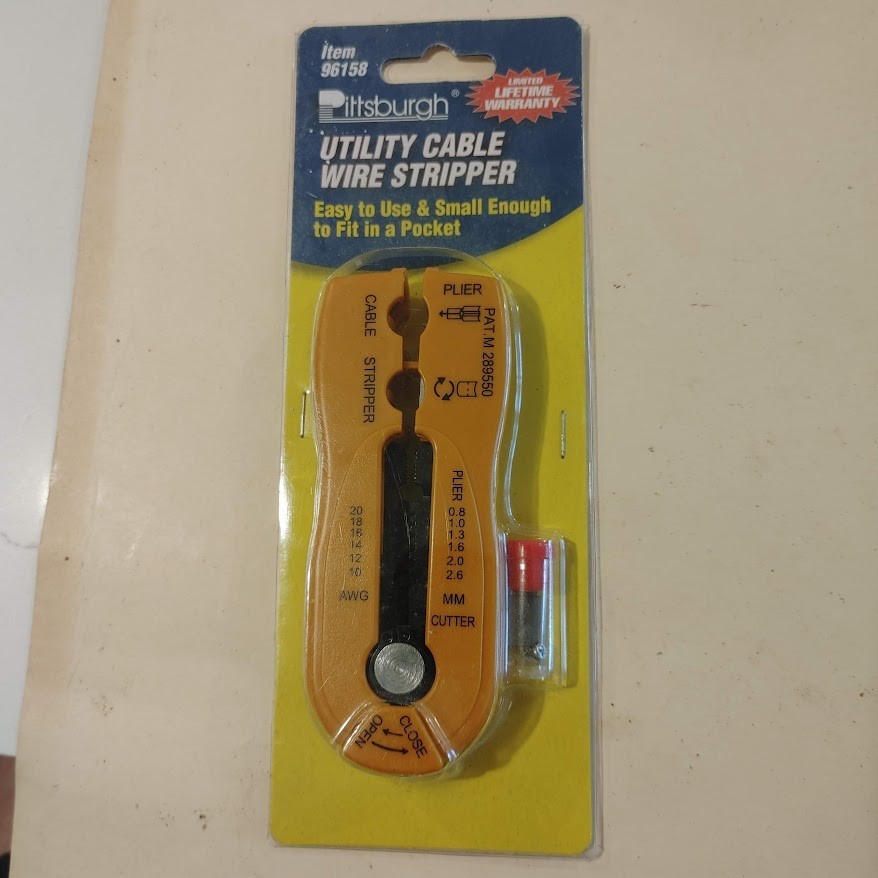 PITTSBURGH TOOLS UTILITY CABLE WIRE STRIPPER, 96158