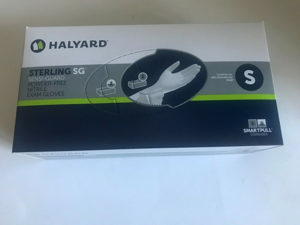 250 Count Box – Halyard Nitrile Exam Gloves Size Small 3.5 Mil Exp. 2026