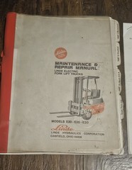 Vintage 1973 Linde E20 E25 E30 Electric Forklift Shop Manual Parts Book