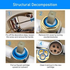 25mm Ceramic Cartridge, Single Handle Faucet Cartridges for Blue