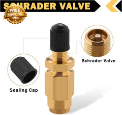 4 PCS 1/4″ Inflation Schrader Valve with Push to Connect for 1/4″ OD Air Line