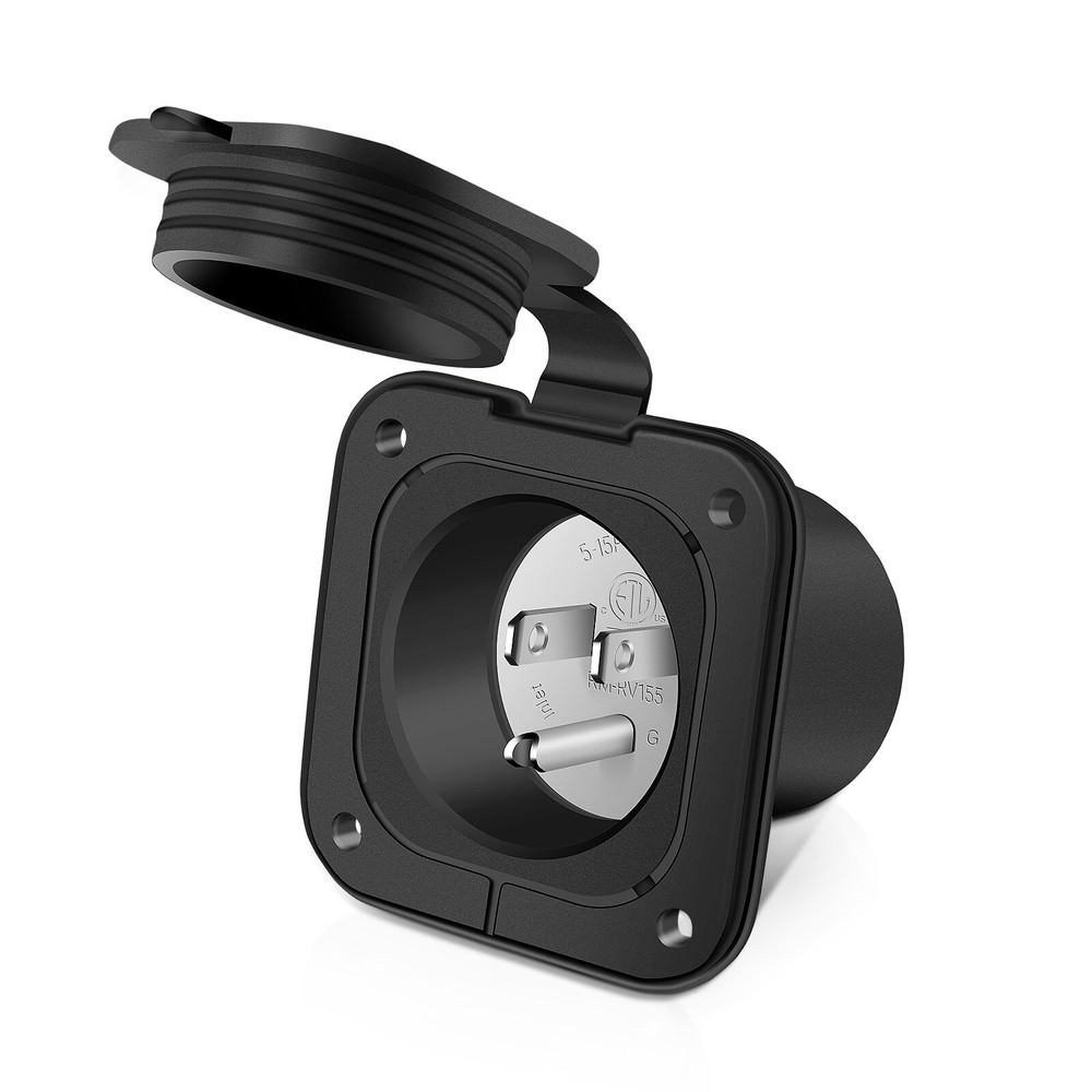 15A 125V Shore Power Inlet Port Plug Outlet NEMA 5-15P Male Receptacle RV Boat