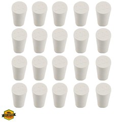 20 Pcs White Solid Rubber Stoppers Tapered Lab Plugs, Dia. 13mm x Dia. 8mm – …