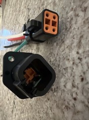 10 AWG Black Assembled Deutsch DTP 4 Pin waterproof connector Mount Flange