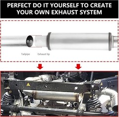 2.5″ Performance Muffler Stainless Steel Straight-Through | Universal Fit Exh…