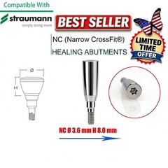 NC Titanium Healing Abutment & Closure Cap Fit Straumann ITI BLT Narrow CrossFit