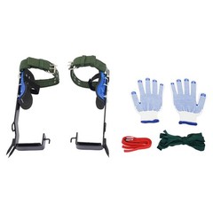Adjust Tree/Pole Climbing Spike Set 2 Gear Safety Belt Rope Lanyard w/ Carabiner