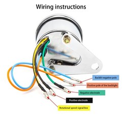 Motorcycle Tachometer with LED Backlit Retro Stainless Tacho Gauge 13000RPM