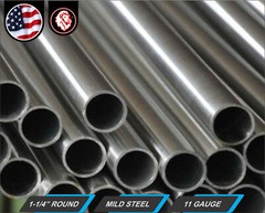 1-1/4″ Round Metal Tube – Mild Steel – 11 gauge – ERW – 24″ Long (2-ft)