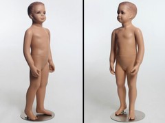 Realistic Child Toddler Kids Fiberglass Mannequin with Molded Hair & Flesh Skin